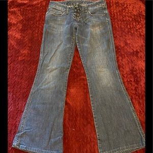 Express Flair Jeans with Leather lace up front